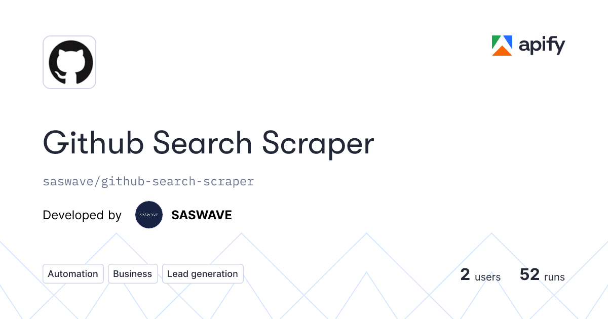 Github Search Scraper · Apify