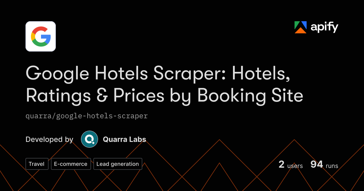 Website Or Code Output Icon Output · Google Hotels Scraper: Hotels, Ratings & Booking-Site Prices ...