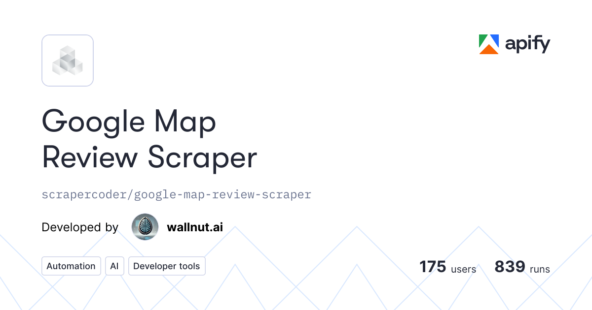 Google Map Review Scraper API in Python · Apify