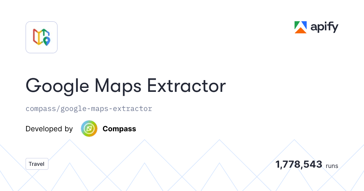 Google Maps Extractor Apify Actor