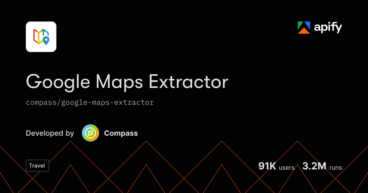Javascript Mapper 🏎 Google Maps Data Extractor API in JavaScript · Apify