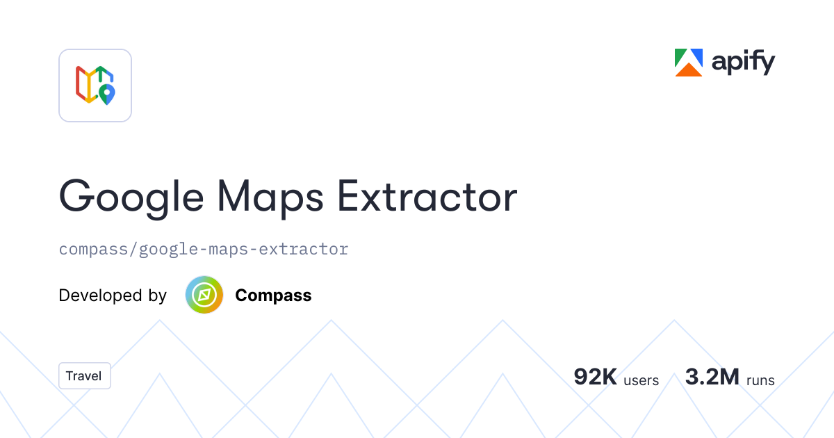 🏎 Google Maps Data Extractor MCP server · Apify