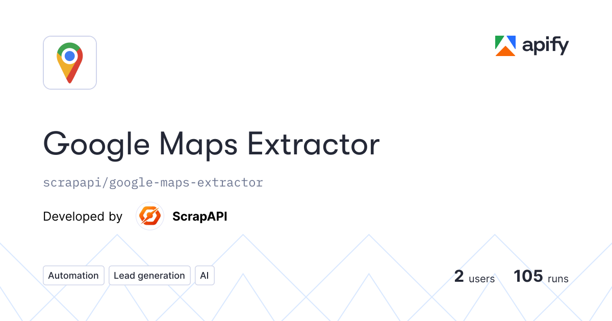 Google Maps Extractor · Apify