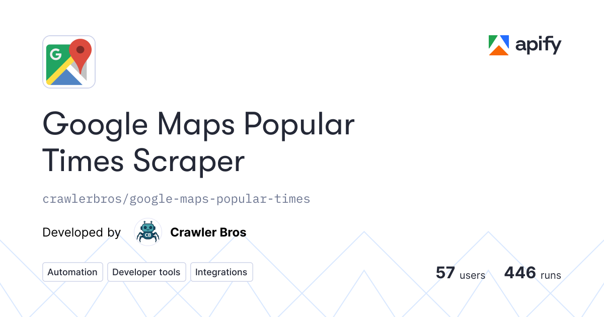 Google Maps Popular Times Scraper · Apify