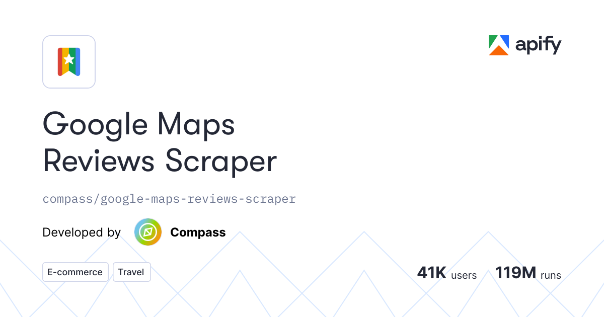 Google Maps Reviews Scraper API in JavaScript · Apify