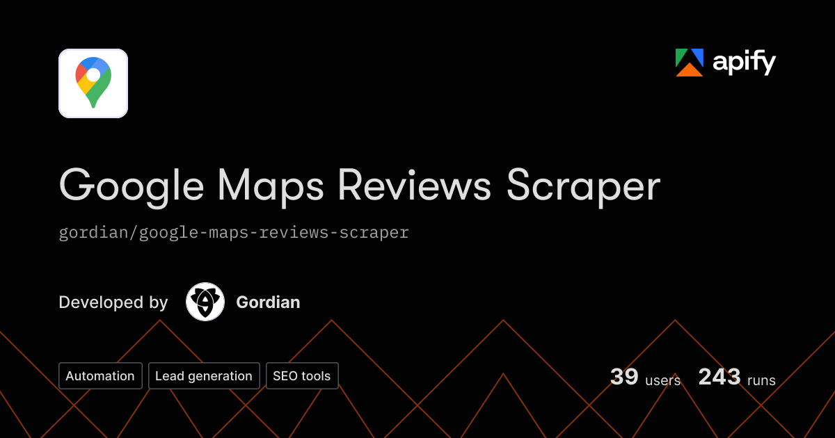 Acotprmaps Rasmussen Input · Google Maps Reviews Scraper · Apify