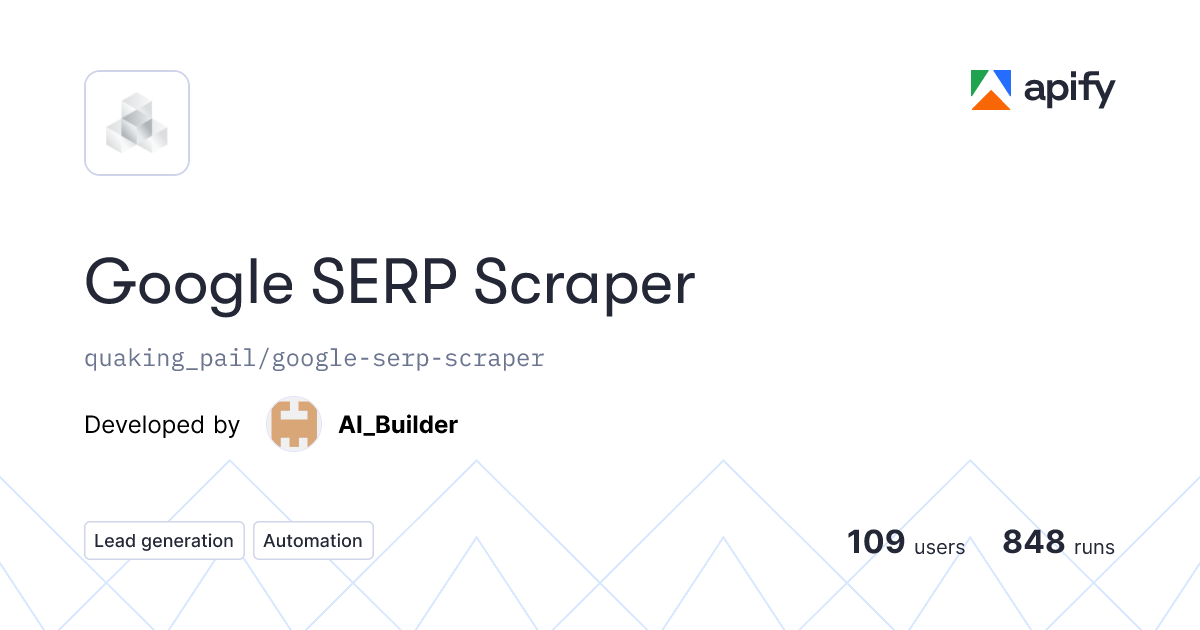 Google SERP Scraper API in JavaScript · Apify