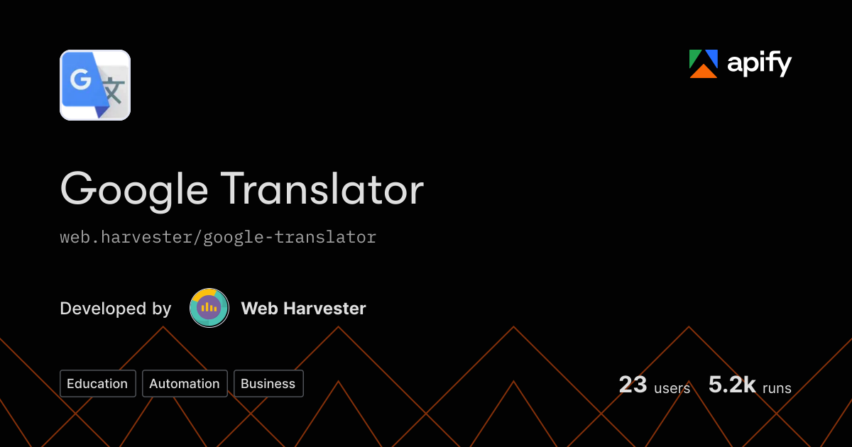 Https:/translate.google.com Google Translator · Apify