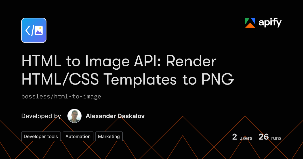 Css Rotating Icon HTML to Image API: HTML/CSS Templates to PNG, JPG & PDF · Apify
