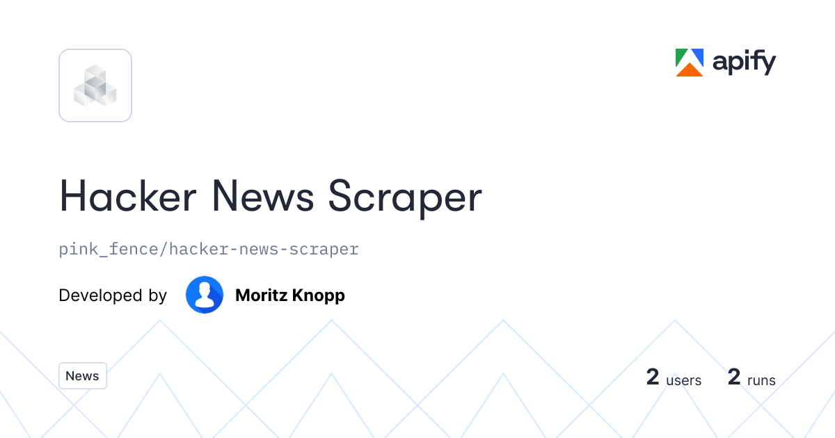Hacker News Scraper · Apify