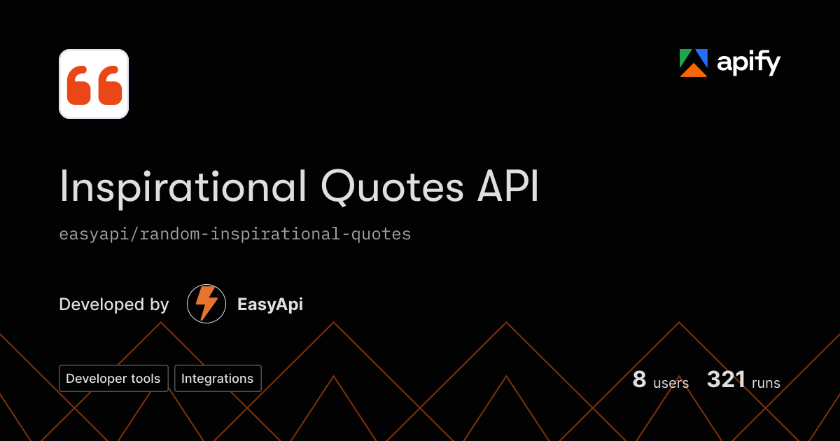 Api Fun Quote Inspirational Quotes API OpenAPI definition · Apify