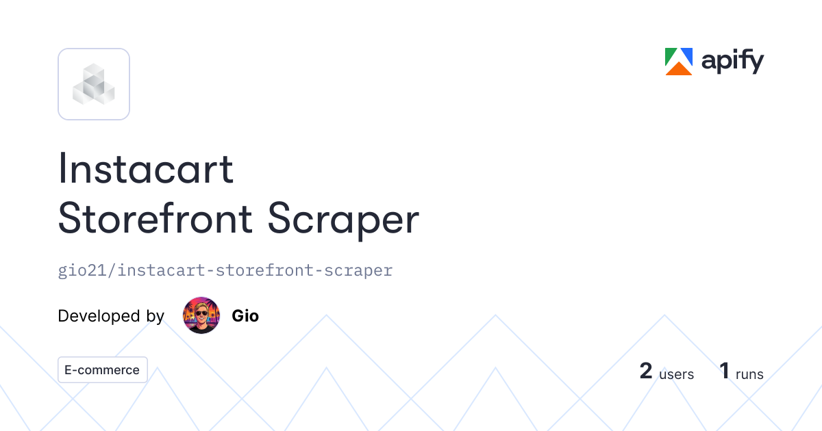 Instacart Storefront Scraper · Apify