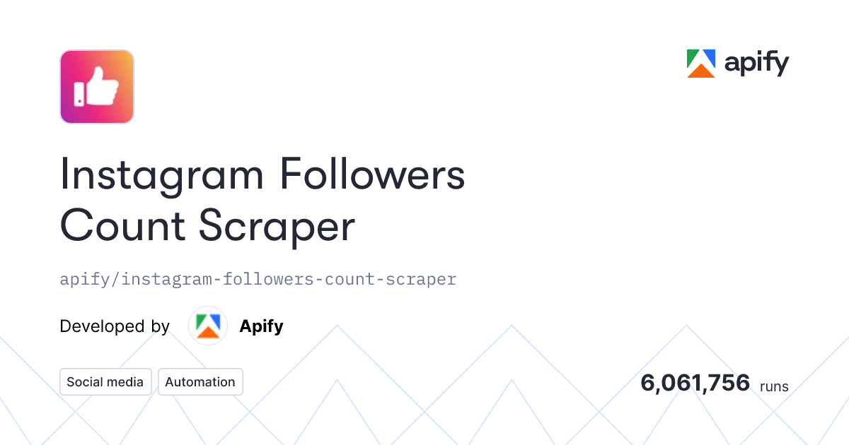 Instagram Followers Count Scraper