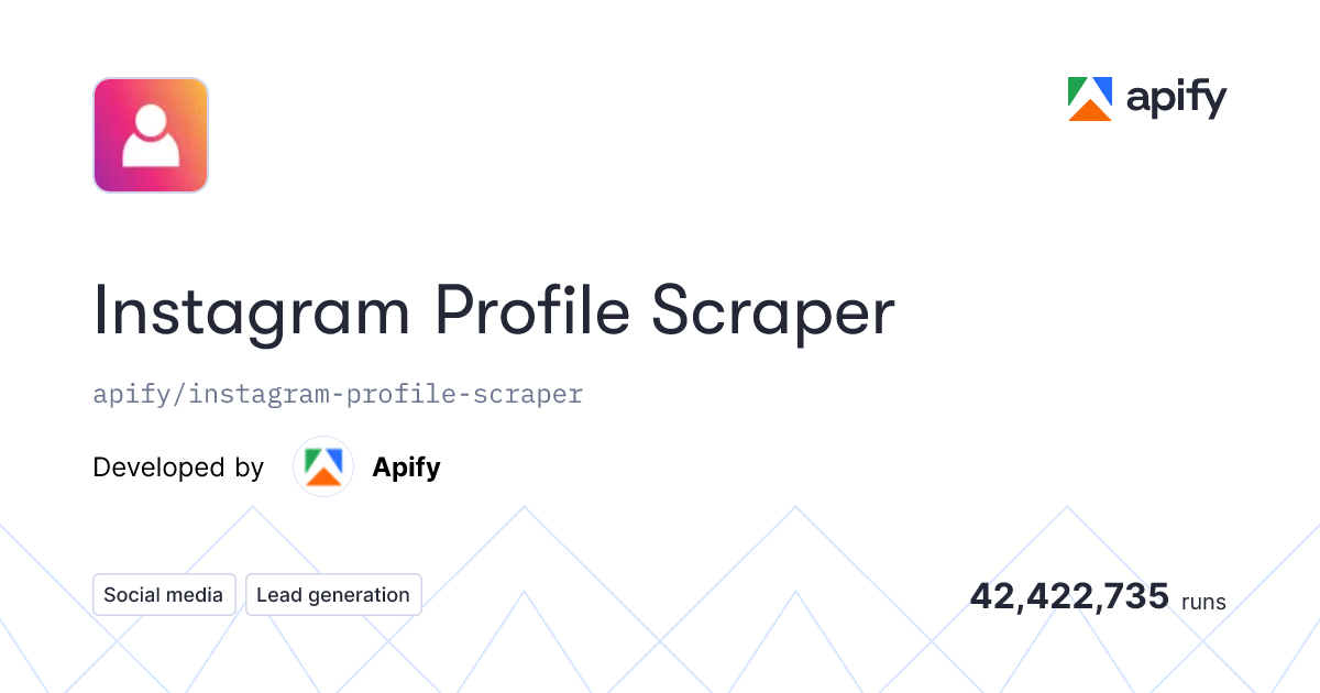 Apify Instagram Profile Scraper