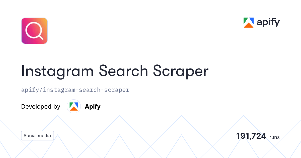 Instagram Search Scraper by Apify
