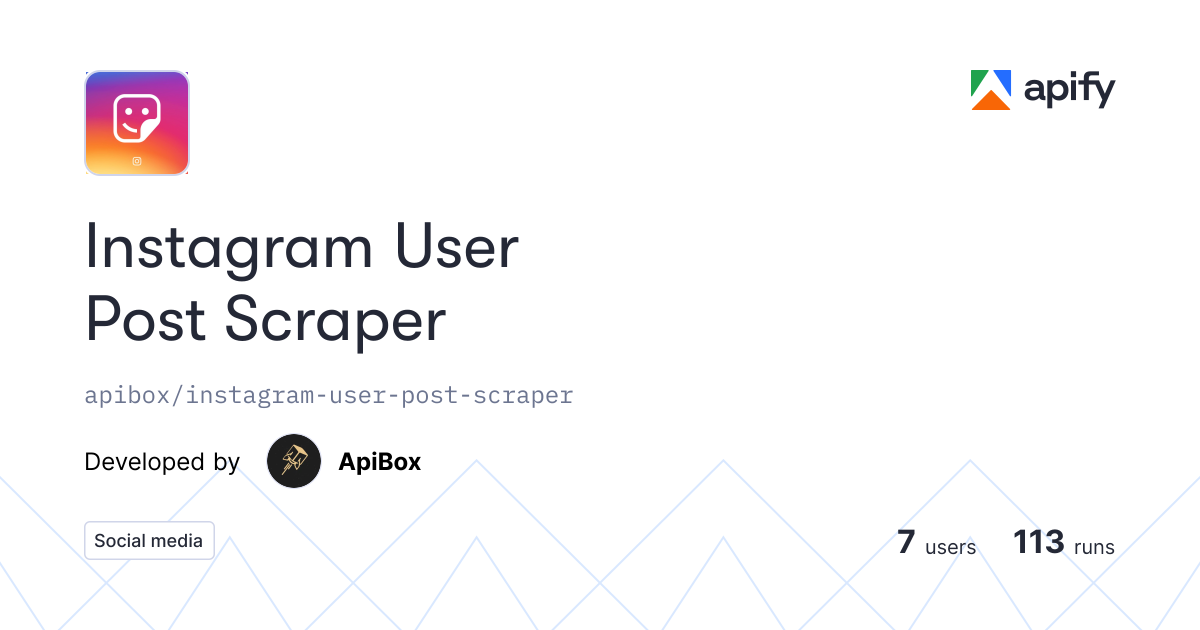 Instagram User Post Scraper API in Python · Apify