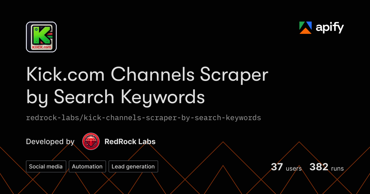 Kick.com Channels Scraper by Search Keywords API in Python [DEPRECATED ...