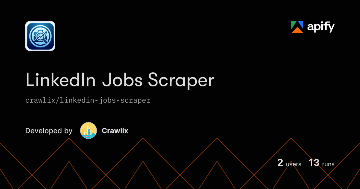 Website Or Code Output Icon Output · LinkedIn Jobs Scraper · Apify