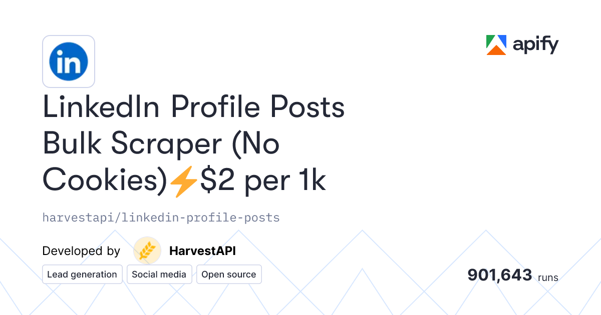 LinkedIn Profile Posts Bulk Scraper