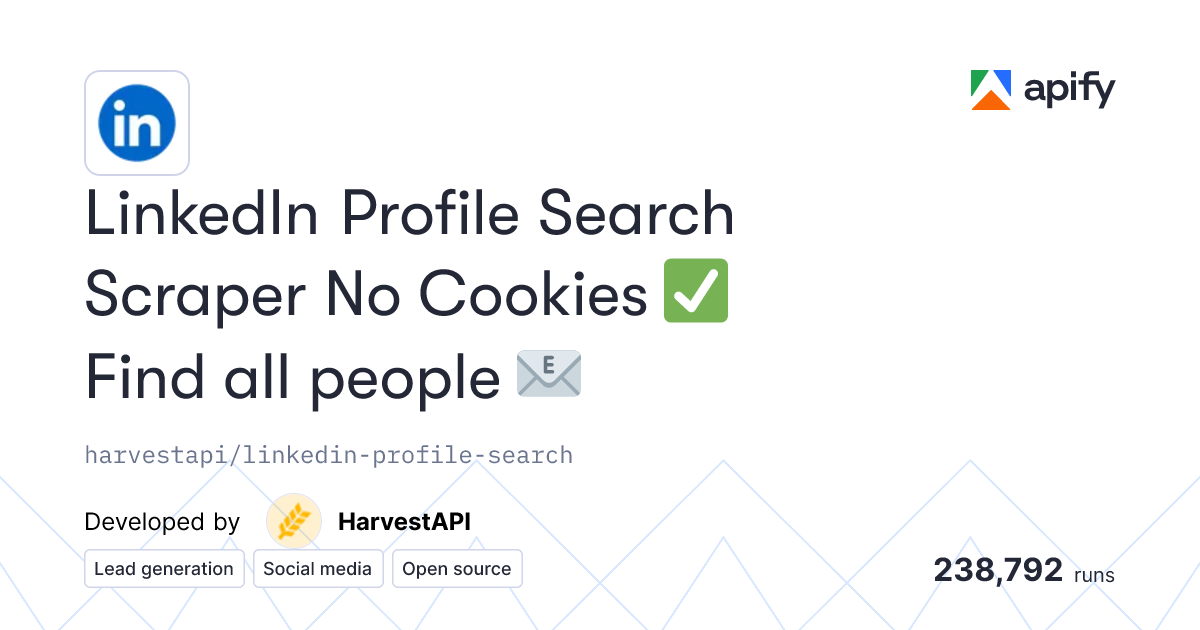 LinkedIn Profile Search Scraper No Cookies ✅ Find all people 📧