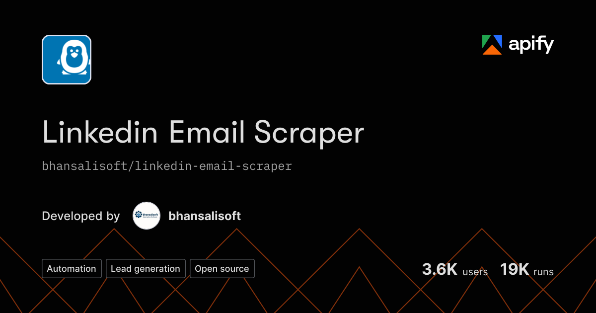Apify Linkedin Linkedin Email Scraper · Apify