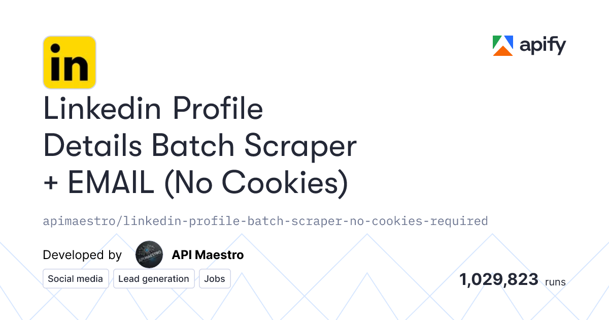 Linkedin Profile Details Batch Scraper + EMAIL (No Cookies)