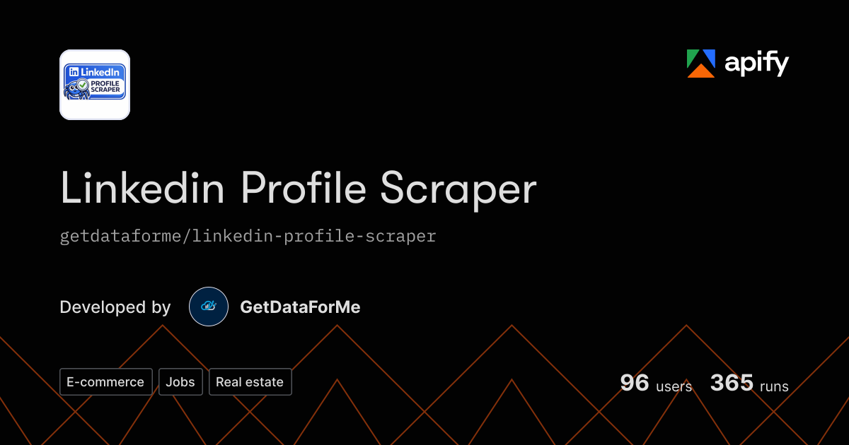 Linkedin Scraper Api Linkedin Profile Scraper · Apify