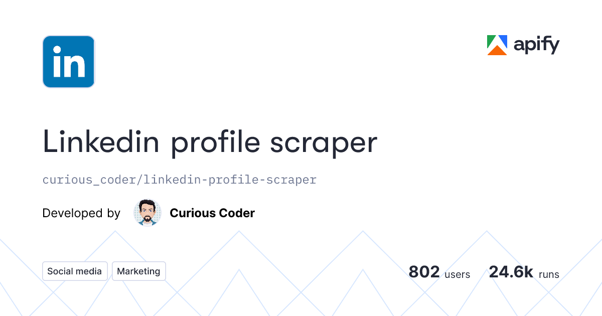 Linkedin profile scraper · Apify
