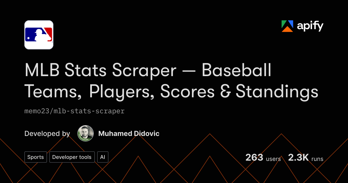 Baseball Stats Api MLB Stats Scraper — Baseball Data, Scores & Standings API through CLI ...