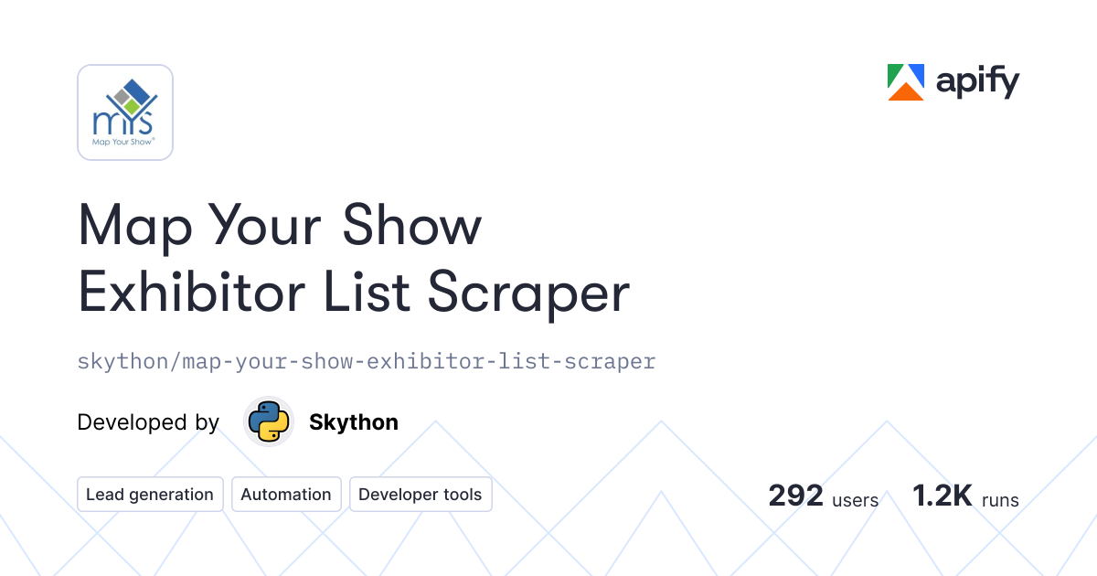 Map Your Show Exhibitor List Scraper · Apify