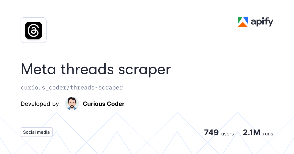 Meta threads scraper API · Apify