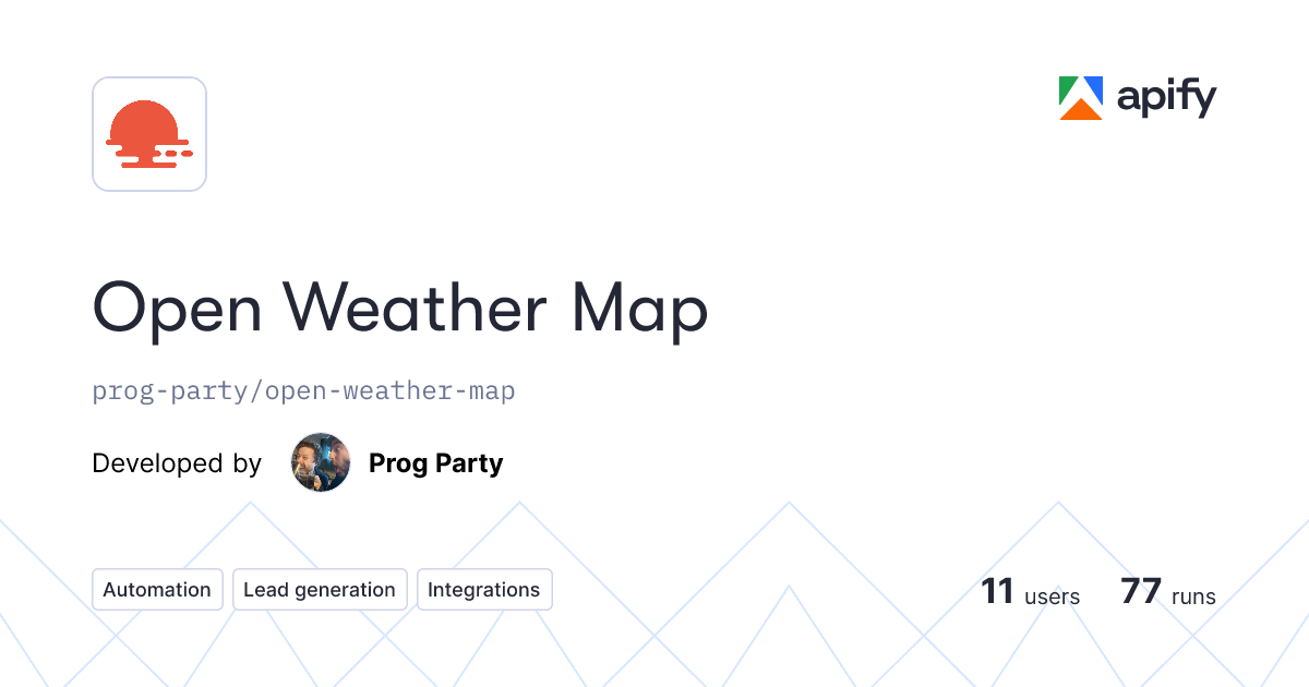 Open Weather Map API · Apify
