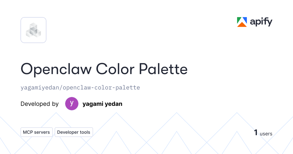 Openclaw Color Palette API in Python · Apify