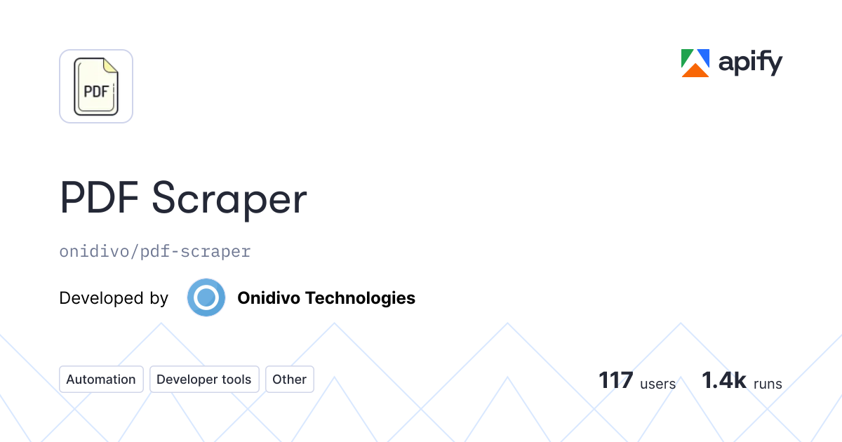 PDF Scraper · Apify