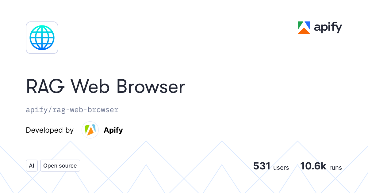 RAG Web Browser · Apify