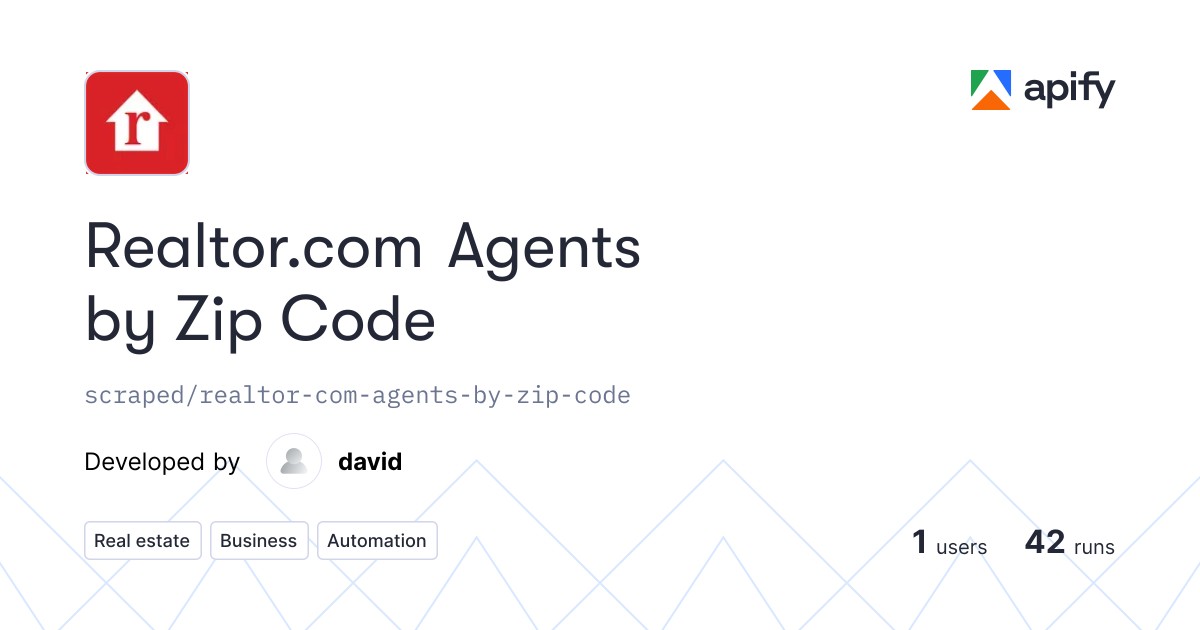 Input Realtor Agents By Zip Code Apify input-realtor-agents-by-zip-code-apify
