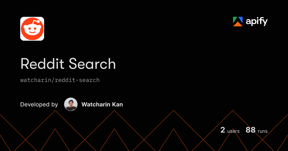 Website Or Code Output Icon Output · Reddit Search · Apify