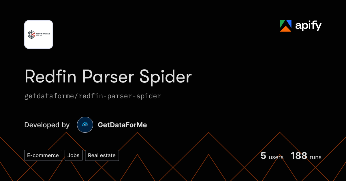 Spier Rødvin Issues · Redfin Parser Spider · Apify