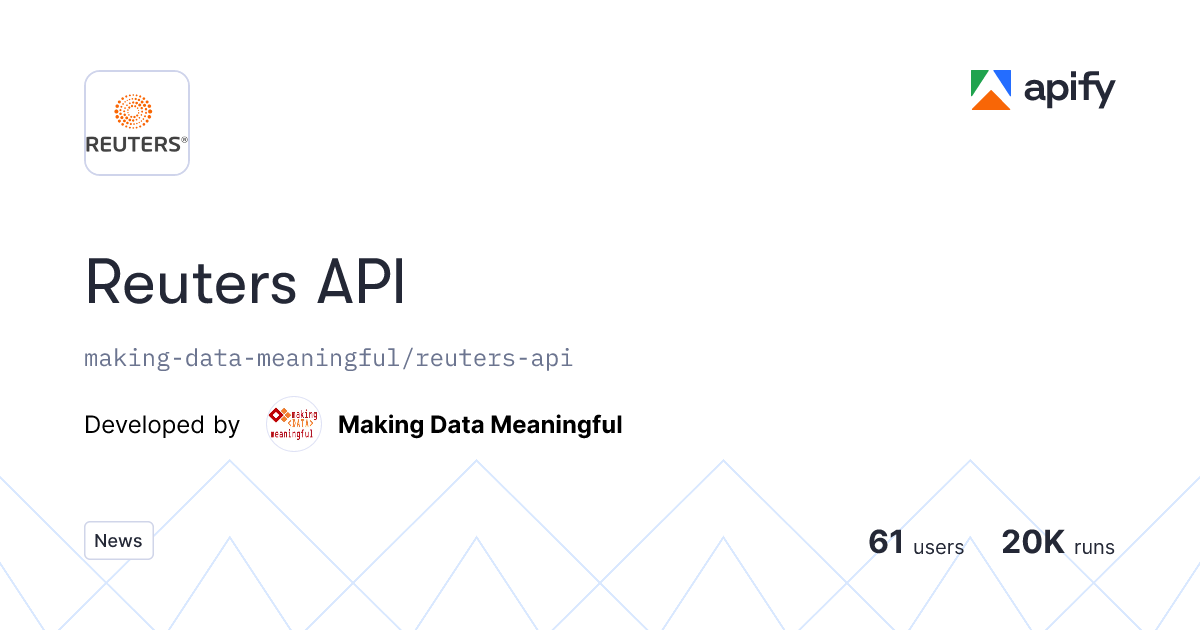 Reuters News API API · Apify