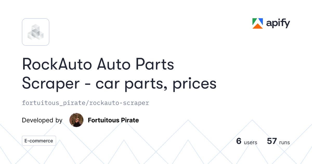Issues · RockAuto Auto Parts Scraper - car parts, prices · Apify