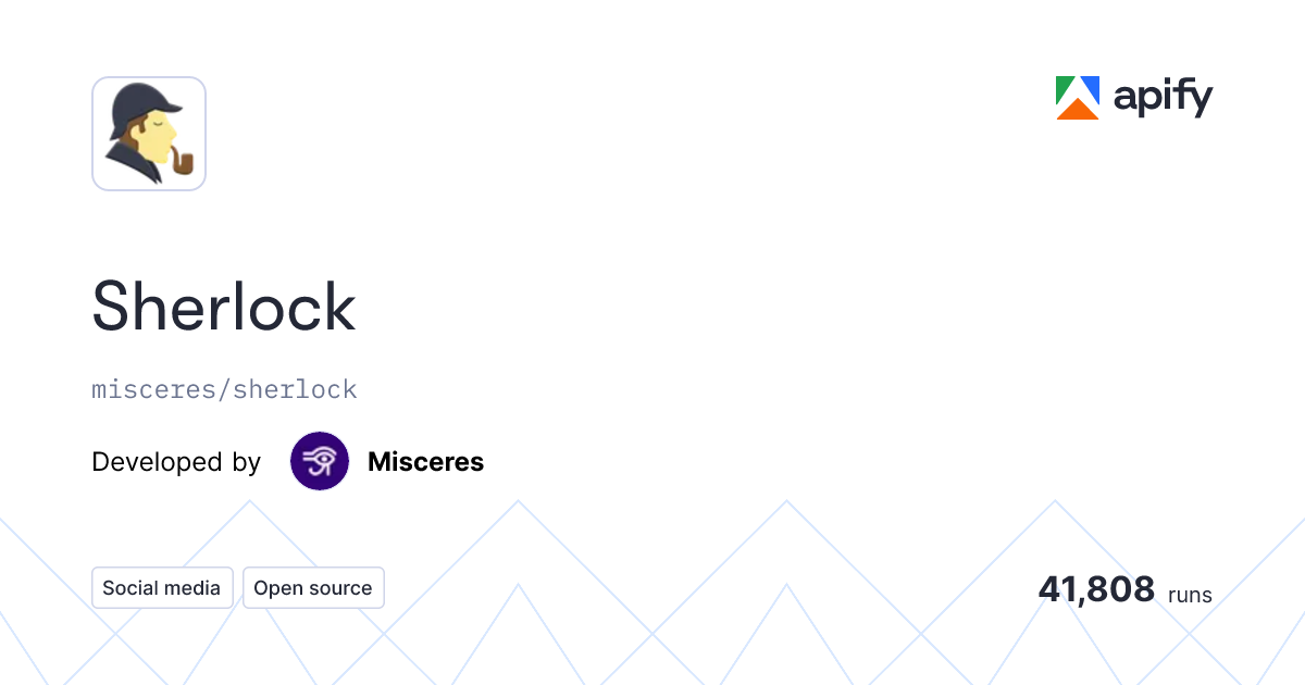 Sherlock Apify Actor