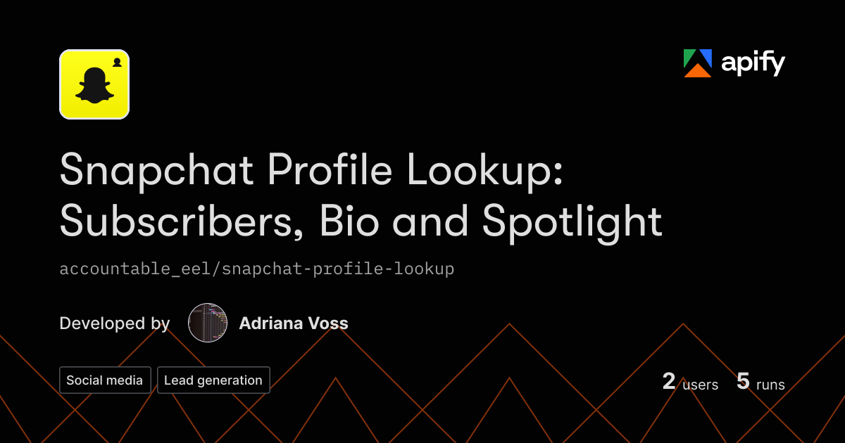 Website Or Code Output Icon Output · snapchat scraper · Apify