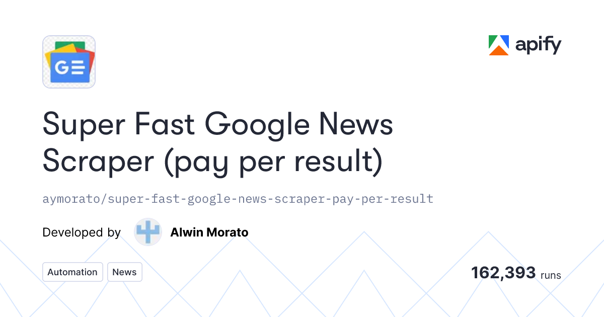 Super Fast Google News Scraper