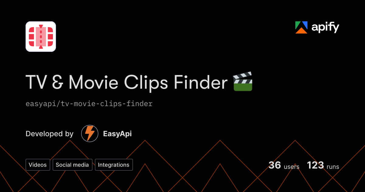 Find Source Clip TV & Movie Clips Finder 🎬 · Apify