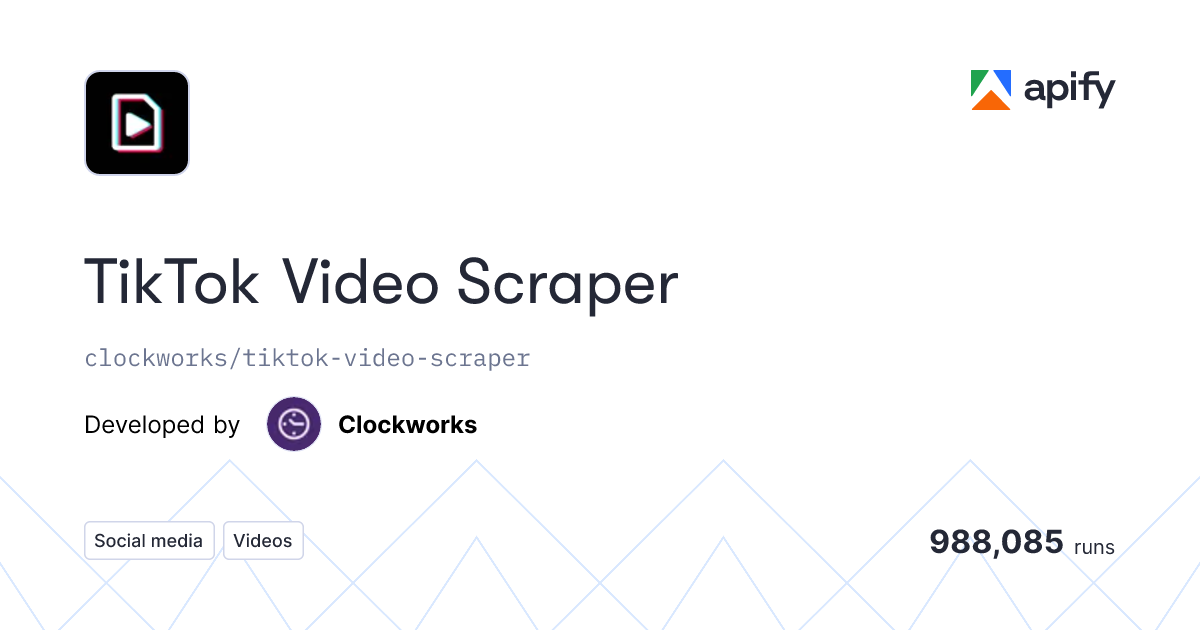 TikTok Video Scraper on Apify