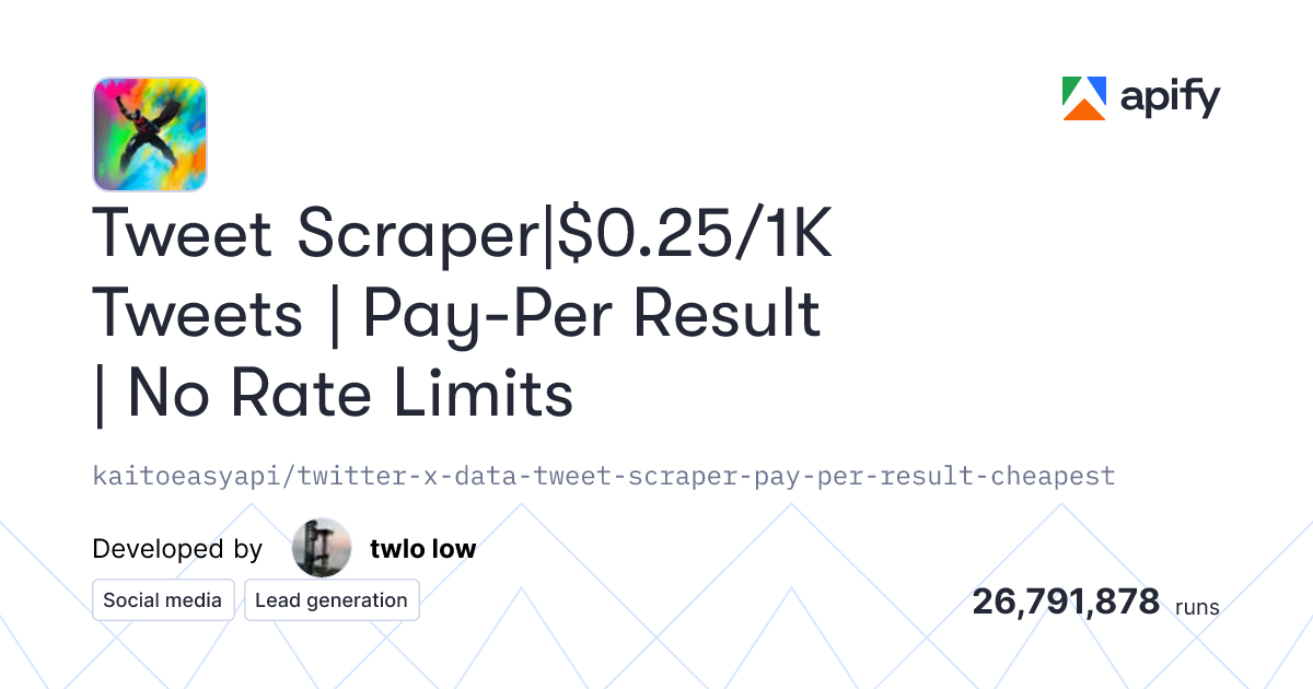 Tweet Scraper Apify Actor