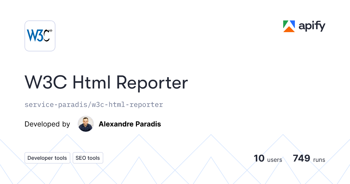 W3C Html Reporter · Apify