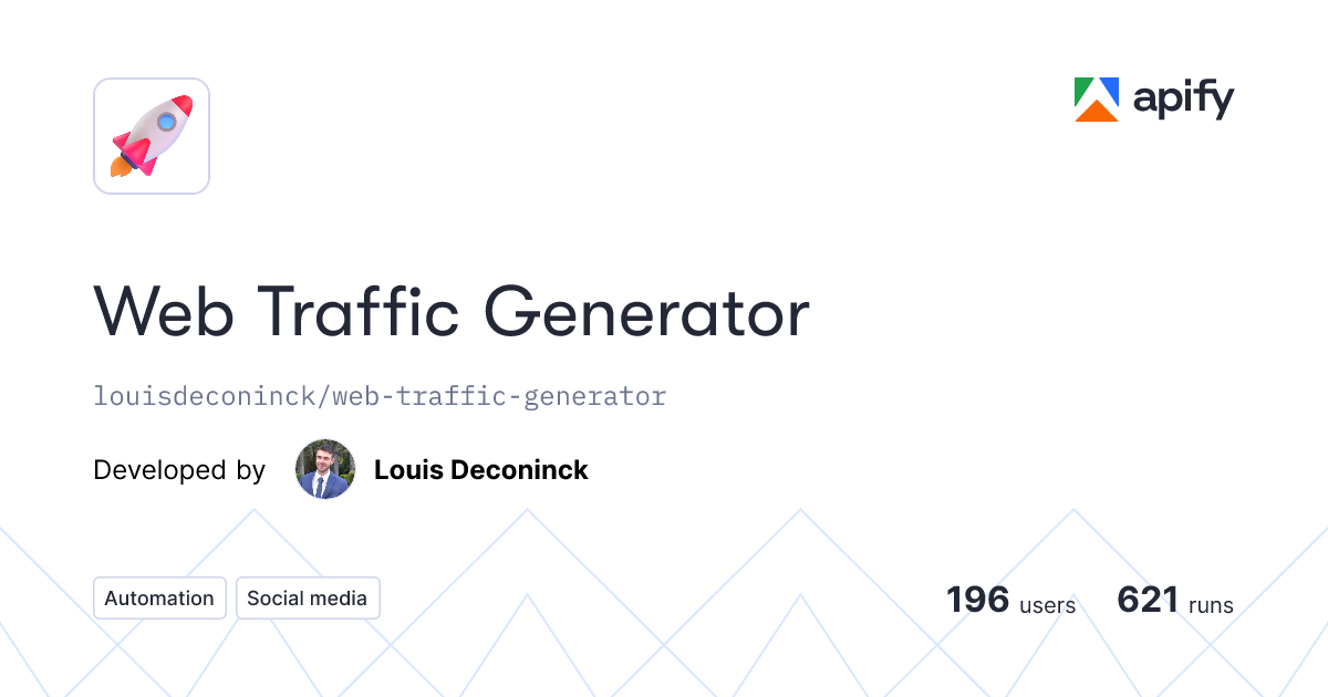 Web Traffic Generator API in Python · Apify