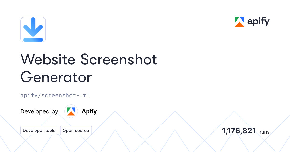 Apify Website Screenshot Generator Actor