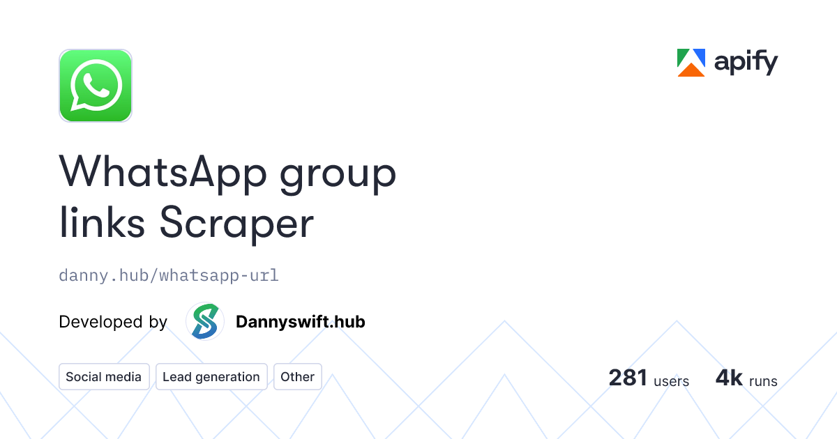 WhatsApp group links Scraper · Apify